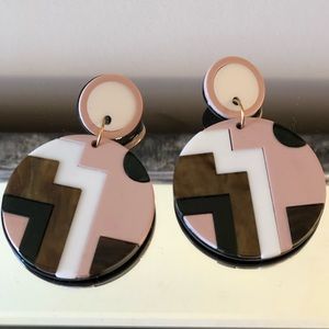 Anthropologie geo disc earrings